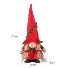 Kerstdecoraties Kerstmis Kerstpop Katoen Gezichtsgeschenk GNOME Kerstman Breed Fabric Ornament Plush Dolls Toy 33x14x9cm Duurzaam 220921