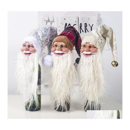 Décorations De Noël Xmas Claus Vin Er Faceless Evade Glue Doll Wines Bouteille Décoration Nordic Land God Santa Hanging Ornement Dro Dhnn5