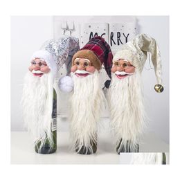 Kerstdecoraties Xmas Claus Wine ER Naceloos Evade lijmpopwijnen flesdecoratie Nordic Land God Santa Hangend ornament Dro Dhnn5