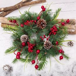 Kerstdecoraties Xmas Decor Christmas Wrans 30 cm kunstmatige hulst bowknots café voor winkelcentra jingle bells restaurant 220921