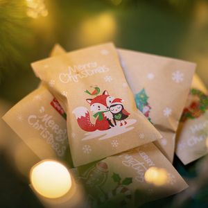 Décorations de Noël XMAS Mini sac en papier kraft 48 ensembles d'emballage cadeau enveloppe des sacs avec des autocollants de luxe designer décoration de la maison 2023 année déco 221123