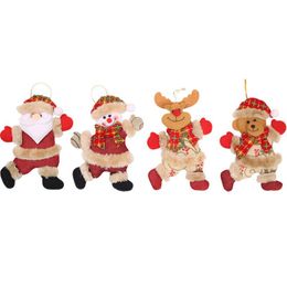 Kerstversiering Xmas Toy Toy Doll Hanger Santa Claus Snowman Elk Hangende Ornamenten voor Home Nieuwjaar Geschenken LX3403