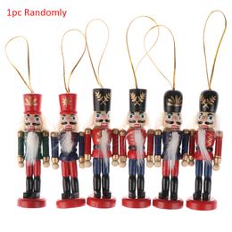 Kerstdecoraties Jaar 10 cm houten notenkraker poppen soldaat puppet kinderen geschenken boom hanger ornamenten decoratie 220914