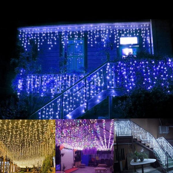 Decoraciones navideñas Año 2022 Luces de cortina para decoración de jardín al aire libre Adornos de guirnalda de hadas Navidad