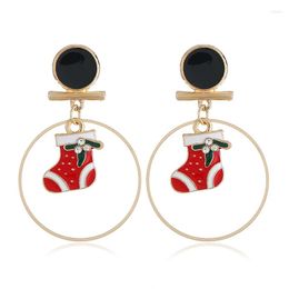 Ensemble de boucles d'oreilles longues en alliage métallique pour femmes, décorations de noël, cadeaux de l'année 2022, à la mode, pour la maison