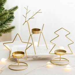 Kerstdecoraties Jaar 2023 Creatieve eland metalen kaarsenhouder bruiloft kandelaar tafel decoratie ornamenten home decor ijzer hert