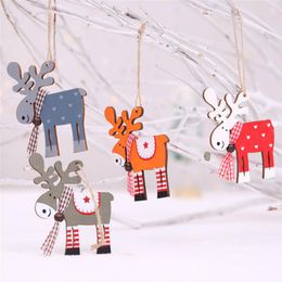 Décorations de noël année 2023 Elk ornements en bois arbre de noël pendentif en bois bricolage décor Noel décoration pour la maison enfants cadeau