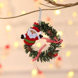 Décorations de Noël Année 2023 Guirlande Couronne Arbre de pin pour la maison Fête de Noël Ornement suspendu Cadeau de Noël