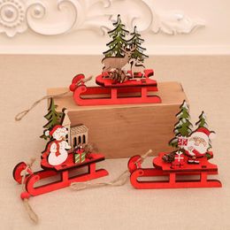 Décorations de noël année 2023 pendentifs en bois arbre de noël ornements suspendus artisanat en bois pour la maison enfants cadeaux Navidad