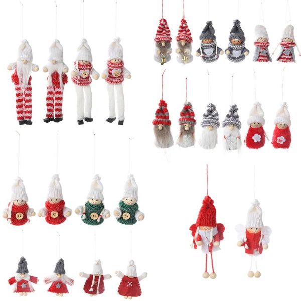 Décorations De Noël Année Ange Fille Garçon Poupées En Peluche Arbre Ornement Pendentif Décoration De Fête Pour La Maison De Noël