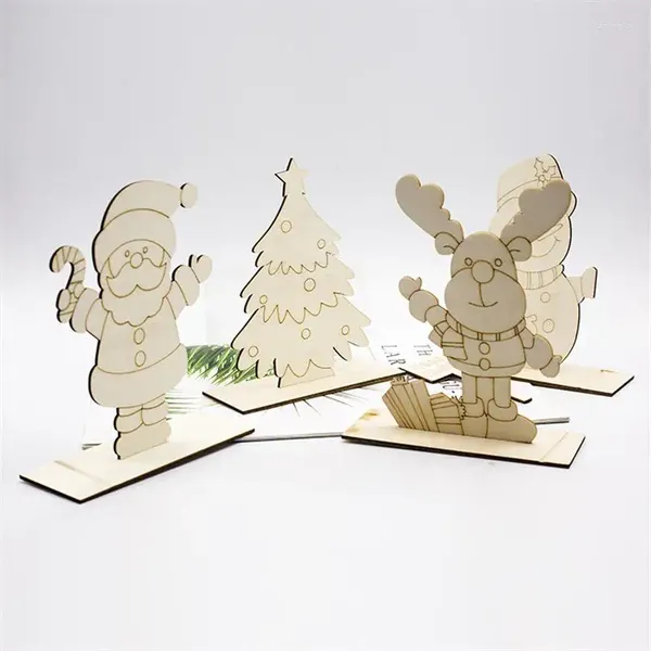 Décorations de noël année bricolage dessin pour enfants planche d'embryon blanc orthographe de noël en bois décoration de Table du père noël FZ254