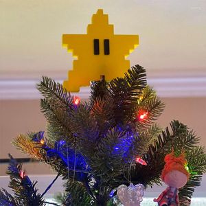 Décorations de noël jaune Pixel étoile arbre Topper 3D forme décor pour noël bébé douche fête mariage décoration fournitures