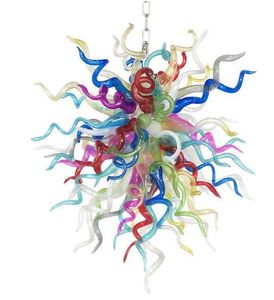 Kerst decoratieve lampen gekleurde bloem kroonluchter china aangepaste hand geblazen murano glas kunst ambachten hanger verlichting te koop