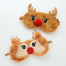 Kerst herten schattig dieren ooghoes pluche stof slaapmasker oogpatch winter cartoon dutje oogschaduw voor Christmass cadeau