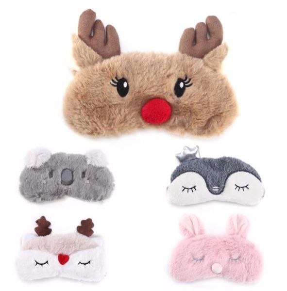 Christmas Deer Eye Sleep Mask pour dormir Boulangers Boulangers mignons Animal Couverture oculaire Masque Christmas Carton d'hiver Carton de sieste Oeil SleepI6137374