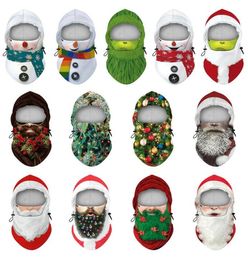 Desenhos de Natal Máscara Criança Adulto Esqui Ao Ar Livre Capuz Quente Inverno Impressão Digital Headwear Bandana Lenço Ajustável Decoração de Natal LSK1901