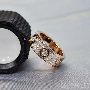 Kerst diamanten inlay designer ring voor vrouw sieraden schroef ijs uit liefde Valentijnsdag mode zilveren kleur rose gouden goud 222o