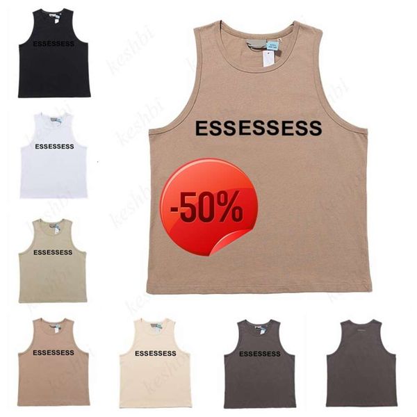 Descuento de Navidad ~ Hombres Camisetas de diseñador para hombres Camiseta ESS Camiseta sin mangas para hombre Letras estampadas de verano Hip Hop Tendencia Camisetas de estilista