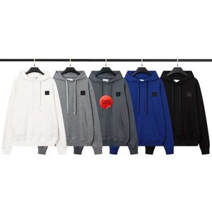 Remise de Noël ~ Sweats à capuche pour hommes Sweat-shirts Couleur unie Pull à manches longues Printemps et automne Coton Lâche Confortable Étiquette à manches en pierre Tendance pour hommes et femmes