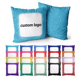 Kerst DIY Deco Tie Dye Polyester Kussensloop Aangepast Logo Sublimatie Faux Gebleekte Lege Kussensloop