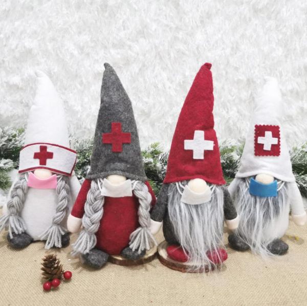 Noël médecin infirmière Gnome en peluche ornements fête suédoise père noël arbre décor vacances maison décoration SN4985