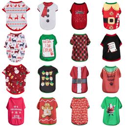 Kersthondkleding Gedrukt Ademend puppy shirt Xmas Snowman Rendier Dog Cosplay Outfits