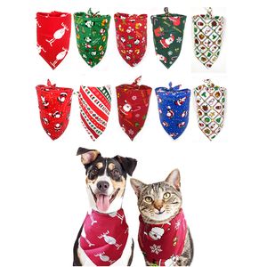 Navidad perro pañuelo bufanda triángulo baberos pañuelo mascota traje accesorios para perros pequeños a grandes gatos JK2012XB