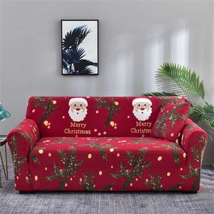 Kerst Elastische Sofa Covers voor Woonkamer Floral Gedrukt Couch Cover Stretch L Shape Corner Handdoek Stoel Slipcover 1pc 211207