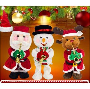Noël électrique Twerk père noël chapeau de noël cerf bonhomme de neige musique danse poupée noël navidad cadeau jouets décoration pour les enfants