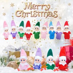 Christmas Elf Babies with Dummy Movable Arms Legs Doll House Accessories PVC Felt Baby Elves Dolls