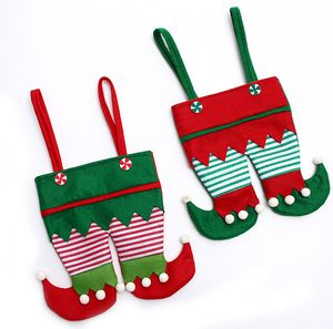 Kerst Candy Bag Santa Pants traktatie Pocket Decor Beautiful Gag Bottle Gifts Bags