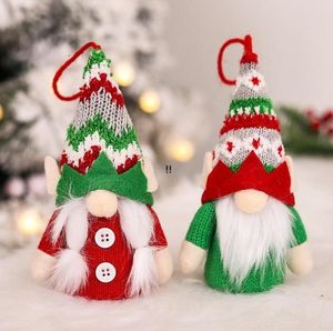 Kerst elfdecoratie Lumineuze gewei gezichtsloze oude man pop met glanzende hoeden voor boom schattige gnome poppen festival accessoires jnb16141