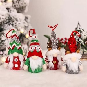 Elfe de Noël Décoration Lumineux Antler Sans Visage Vieil Homme Poupée Avec Des Chapeaux Brillants Pour Arbre Mignon Gnome Poupées Festival Accessoires1025