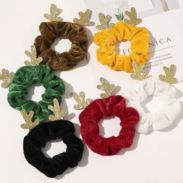 Scrunchies de alces de Navidad para mujeres Lindas corbatas elásticas para la fiesta de regalo Accesorios para el cabello Precio al por mayor