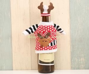 Christmas Elk Wine Bottle Cover Sac à tricoter Sac drôle Noël Nouvel An Home Decor Dining Room Table Table Décoration Rendeer8882856