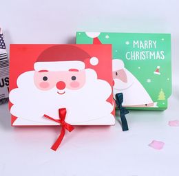 Kerstavond grote geschenkdoos Santa Claus fee ontwerp kraft huidige partij gunst activiteit-box roodgroene geschenken pakket dozen SN2639