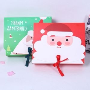 Kerstavond grote geschenkdoos Santa Fairy Design Papercard Kraft Huidige Partij Gunst Activiteiten Doos Rood Groen Partybox Kraftpapier