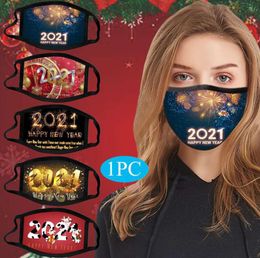 Masque de Noël 2021 Nouvel An Designer Masque 20 Styles Fashionista Masques Adulte Lavable Bouche Couverture Extérieure Masques Anti-poussière ZY20