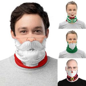 Cara de Navidad Bandana Mascarilla Deportes al aire libre Bandana Máscara Pañuelo mágico Diadema Visera Cuello Polaina Decoración de Navidad Regalos