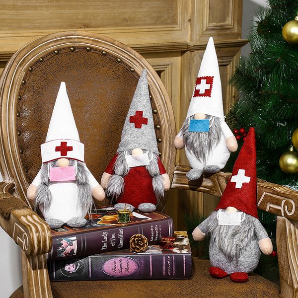 Navidad Médicos sin rostro Enfermeras Muñeca Decoraciones para árboles de Navidad Navidad Adornos navideños Adornos de Año Nuevo Regalos Proveedor de fiestas