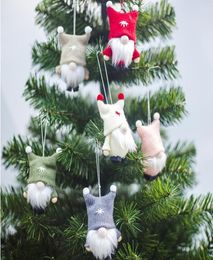 Gnome de noël sans visage, ornement suspendu pour arbre de noël, poupée, décor de vacances, s5864341
