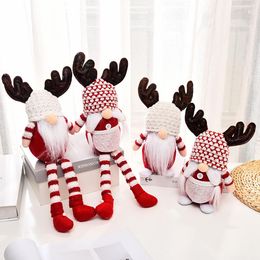 Noël sans visage à la main Gnome Santa tissu poupée ornement Figurines suédoises vacances maison jardin décoration fournitures