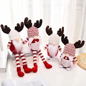 Navidad sin rostro hecho a mano Gnomo Santa muñeco de tela ornamento figuritas suecas vacaciones hogar jardín decoración suministros