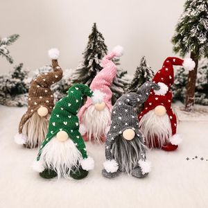 Kerstmis Faceless Handmade Gnome Santa Cloth Doll Ornament Zweedse Beeldjes Vakantiehuis Tuin Decoratie Levert LLA10542