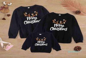 Kerstfamilie Matching Outfits Xmas T -shirt Deer Sweatshirt Moeder Vader Dochter Zoon Set Baby Kinderen Volwassen Wintertruien H1117114547