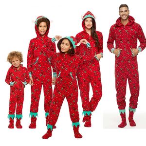 Pyjamas de Noël Ensembles Décorations familiales avec combinaison de chapeau Costume de Noël parent-enfant Vêtements de Noël Cosplay Gratuit DHL HH21-721
