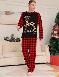 Famille de Noël Pyjamas Set Elk Print Mom papa Papa Kids Matching Tenfits Baby Dog Raiper Loose Doft Habdreshars Family Look Pyjama