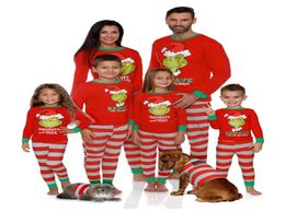 Pyjamas de Noël de Noël pour enfants adultes assortiment Noël à rayures Sleeurs de nuit Mother Père fille Boys Des vêtements de maison 3255052