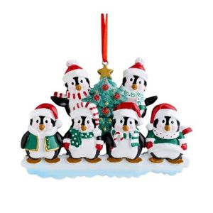 Kerst Familie Pinguïn Ornament Gepersonaliseerde Home Kerstboom Decoratie Kerst Hars Ornament