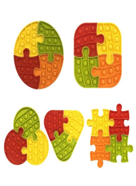 Faveur de Noël Jigsaw Bubble Puzzle Sensory Push Bubbles Toy Squeeze Stress Relief Ball Board Desktop Finger Fun Game Puzzles Coaster7831846